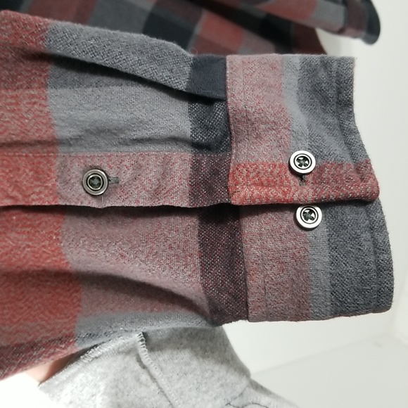 {Prana} The Brayden Long Sleeve Flannel Shirt in Gravel - Picture 7 of 16